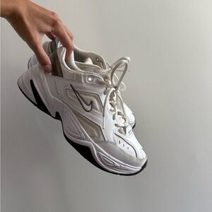 Nike Women's Cream and Black Sneakers